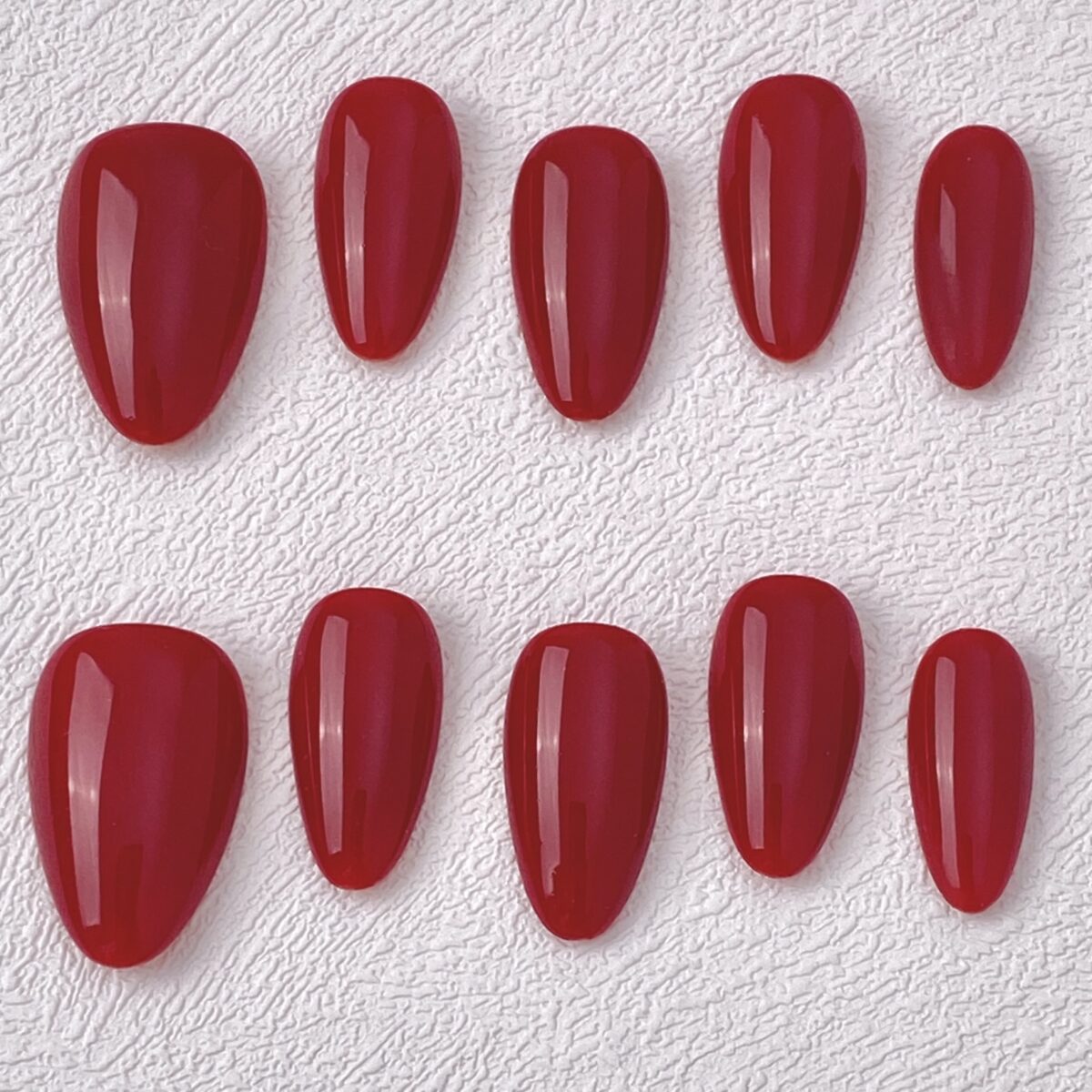 Handmade Press on Nails Bright Red Best Press on Nails Natural Fake Nails from MANITIPS