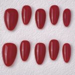 Handmade Press on Nails Bright Red Best Press on Nails Natural Fake Nails from MANITIPS