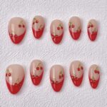 Handmade Press on Nails Cherry Cherry Best Press on Nails Natural Fake Nails from MANITIPS