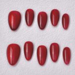 Handmade Press on Nails Red Cat Eyes