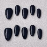 Handmade Press on Nails Black Black ManiTips