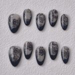 Handmade Press on Nails Black Lace ManiTips