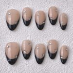 Handmade Press on Nails Black Stars ManiTips