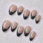 Handmade Press on Nails Black Stars ManiTips