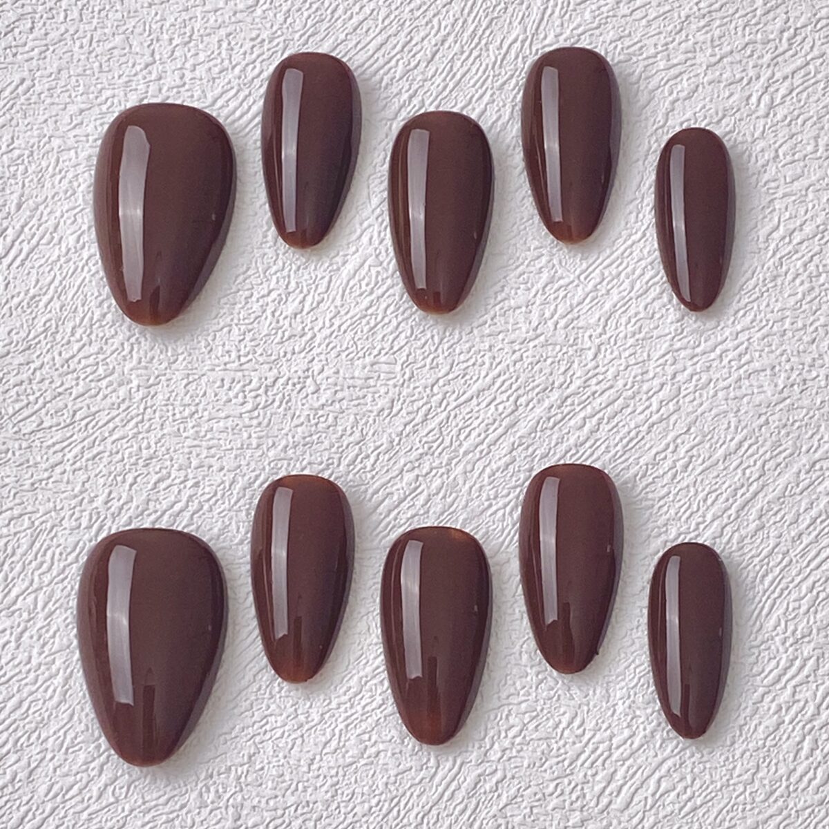Handmade Press on Nails Chocolate Chocolate Short Almond ManiTips