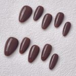 Handmade Press on Nails Chocolate Chocolate Short Almond ManiTips