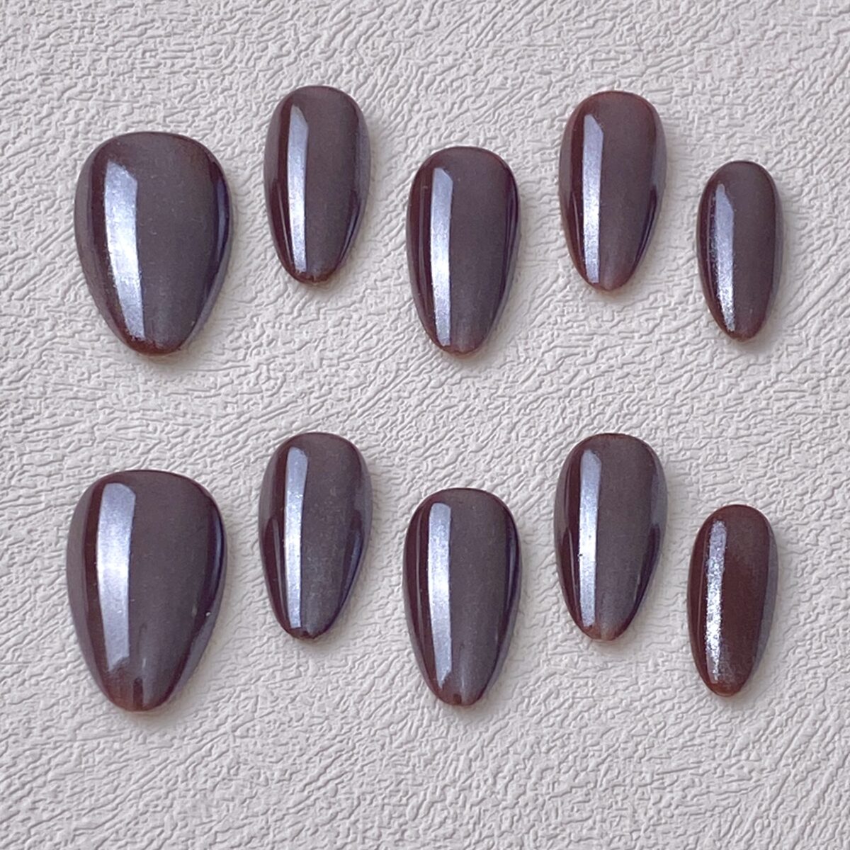Handmade Press on Nails Chrome Chocolate ManiTips