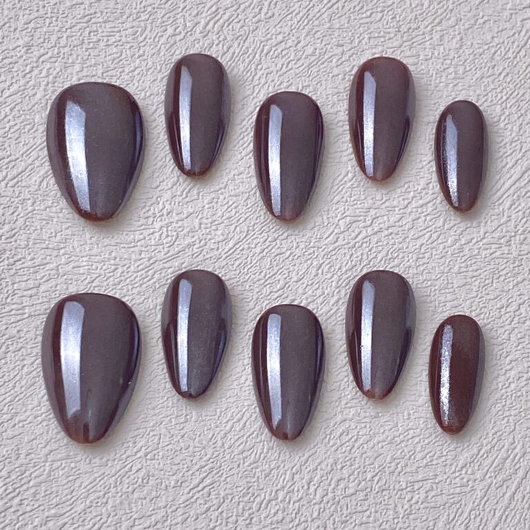 Handmade Press on Nails Chrome Chocolate ManiTips