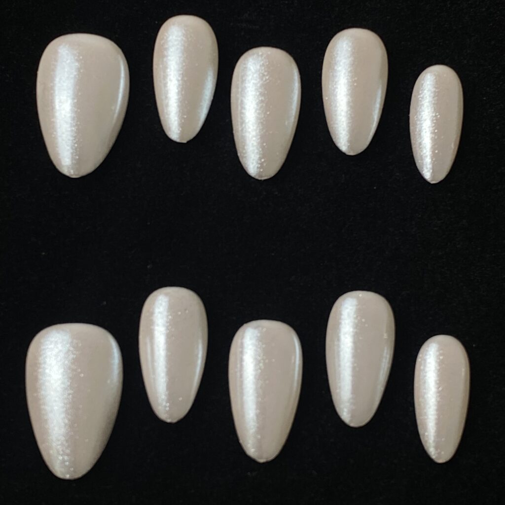 Handmade Press on Nails Chrome White ManiTips