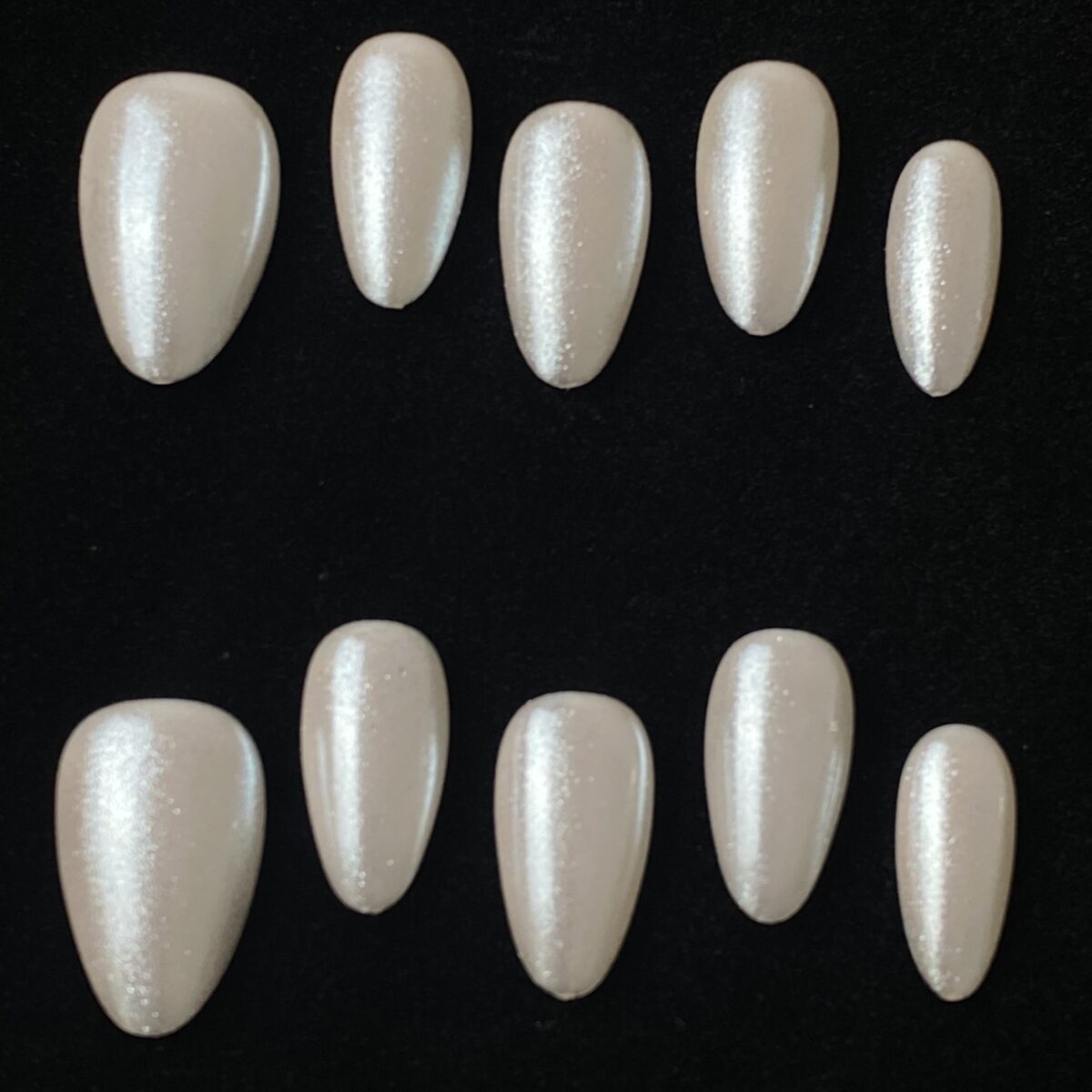 Handmade Press on Nails Chrome White ManiTips