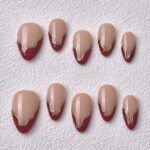 Handmade Press on Nails Curve French Red ManiTips