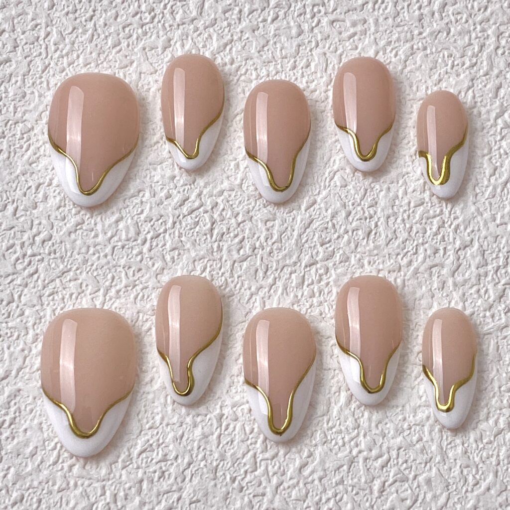 Handmade Press on Nails Curve French White ManiTips