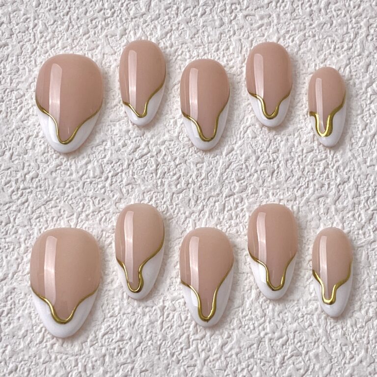 Handmade Press on Nails Curve French White ManiTips