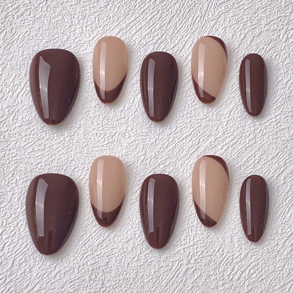 Handmade Press on Nails Double Chocolate ManiTips