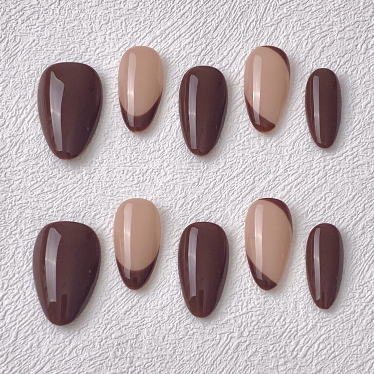Handmade Press on Nails Double Chocolate ManiTips
