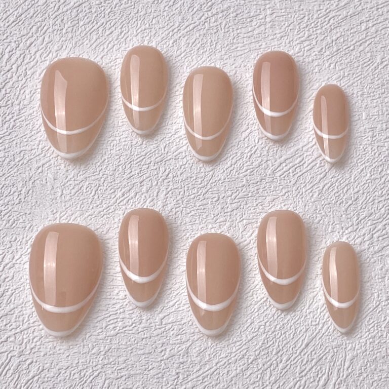 Handmade Press on Nails Double French White ManiTips
