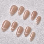 Handmade Press on Nails Double French White Short Almond ManiTips