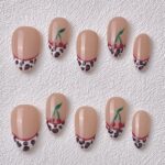 Handmade Press on Nails Leopard Cherry ManiTips