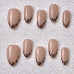 Handmade Press on Nails Gold Hawksbill Short Almond ManiTips