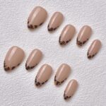Handmade Press on Nails Gold Hawksbill Short Almond ManiTips