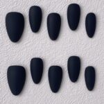 Handmade Press on Nails Matte Black ManiTips