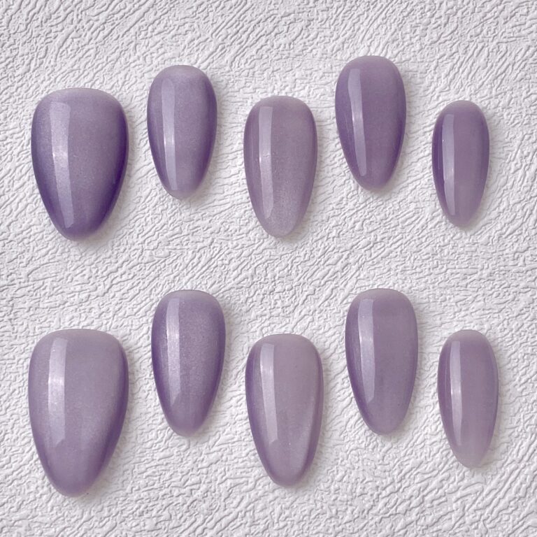 Handmade Press on Nails Purple Cat Eyes ManiTips
