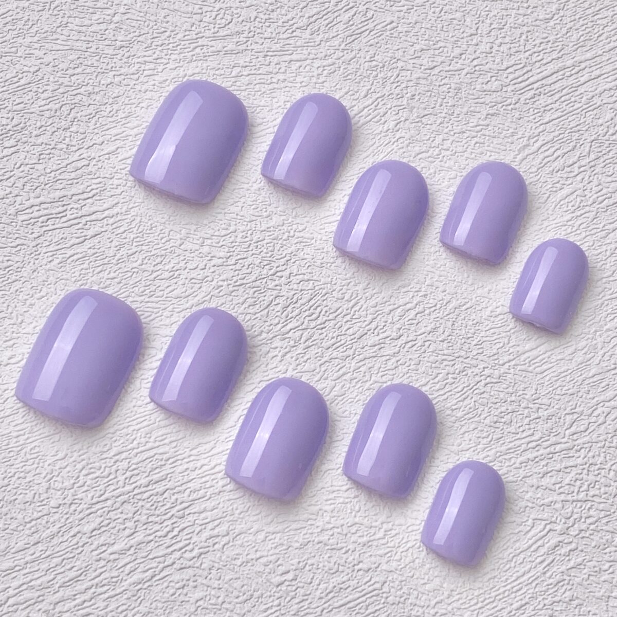 Handmade Press on Nails Purple Purple Short Square ManiTips