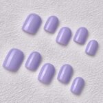Handmade Press on Nails Purple Purple Short Square ManiTips