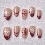 Handmade Press on Nails Red Snow ManiTips