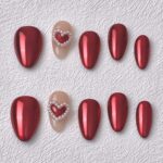 Handmade Press on Nails Shining Heart ManiTips