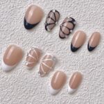Handmade Press on Nails Two Butterflies Short Almond ManiTips