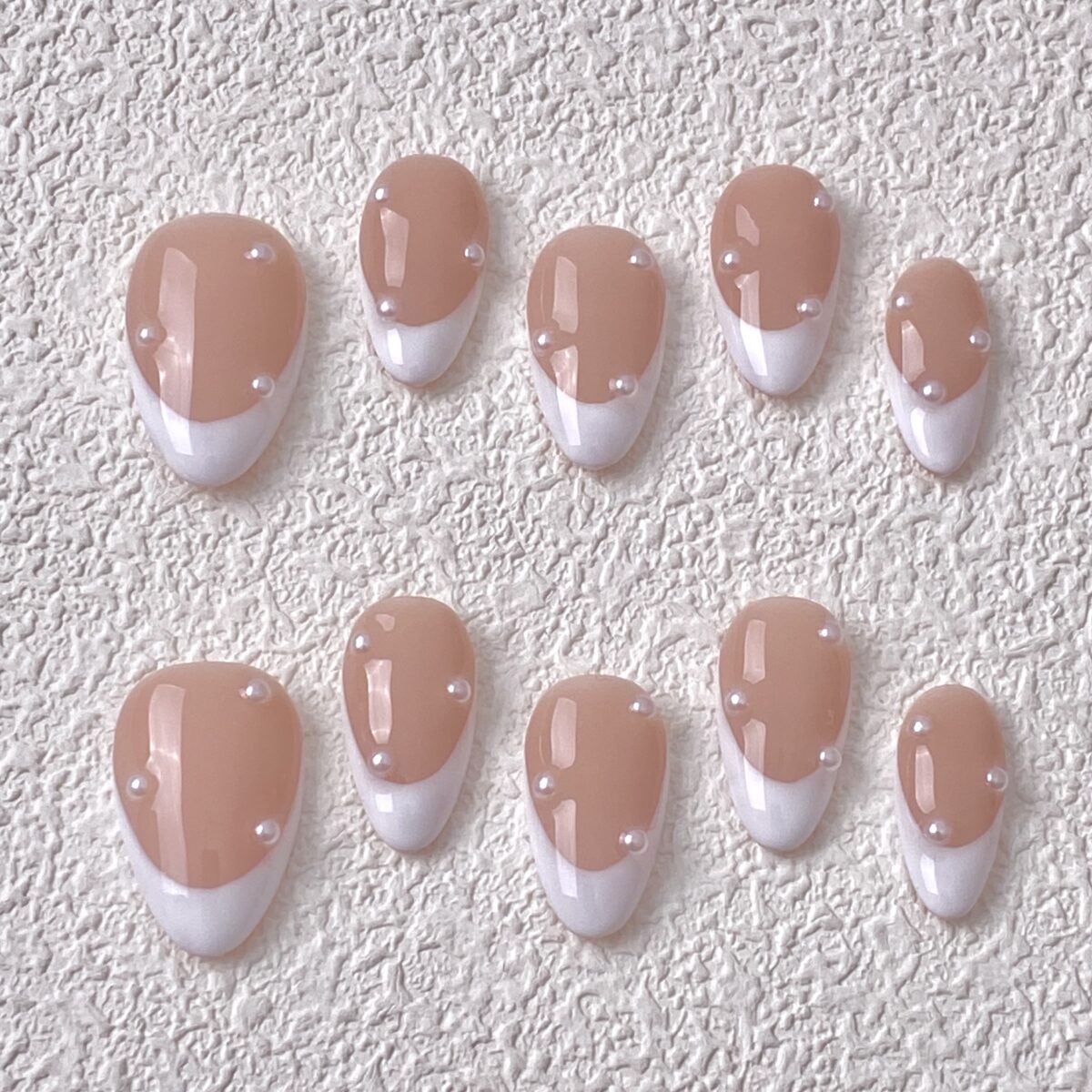 Handmade Press on Nails White Pearl ManiTips