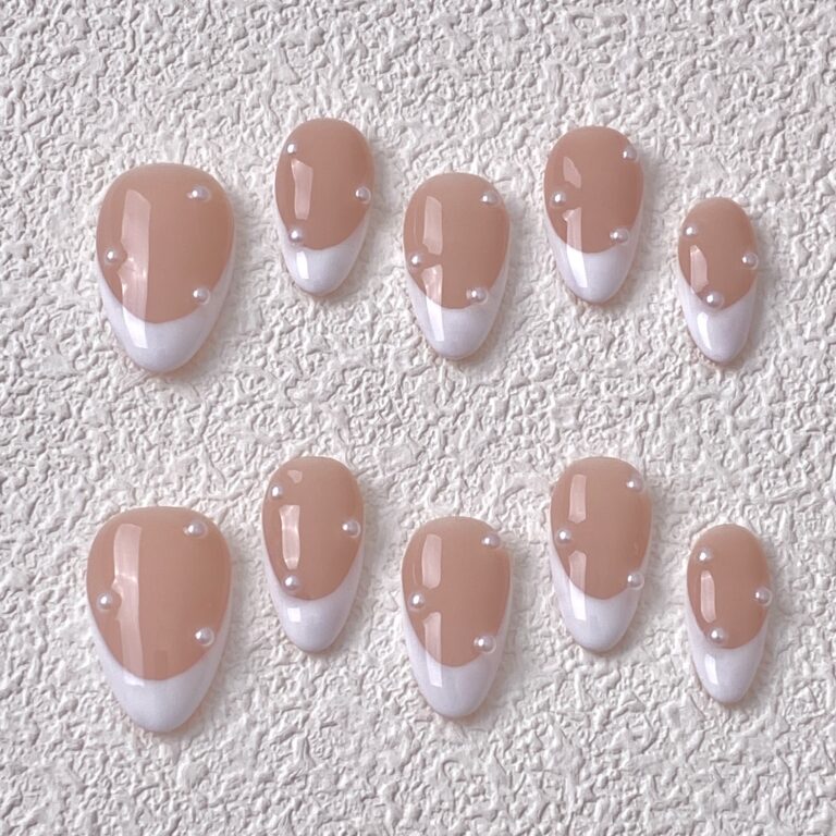 Handmade Press on Nails White Pearl ManiTips