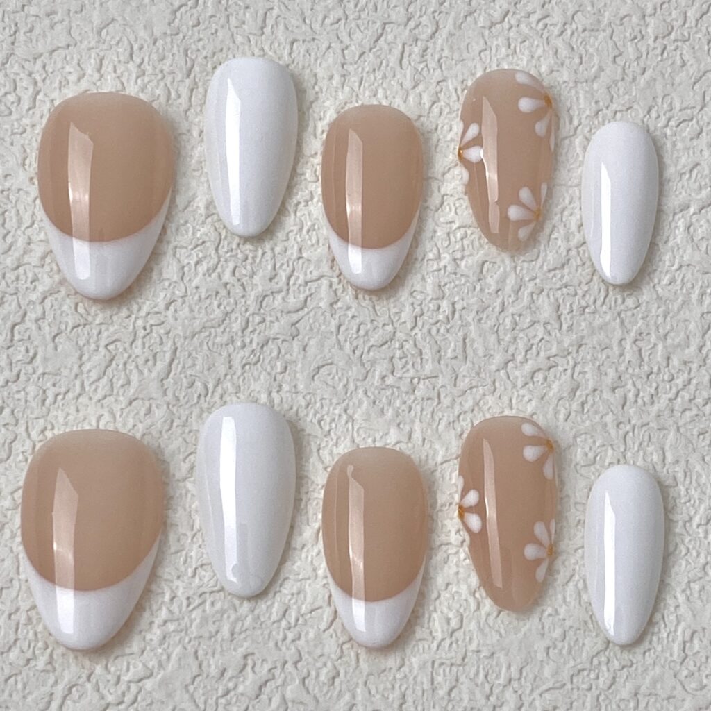Handmade Press on Nails White Spring ManiTips