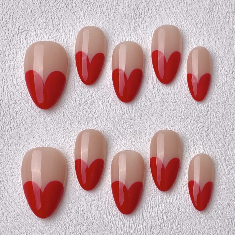 Handmade Press on Nails All Heart Best Press on Nails Natural Fake Nails from MANITIPS
