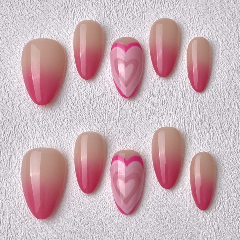 Handmade Press on Nails Blush Bloom Best Press on Nails Natural Fake Nails from MANITIPS