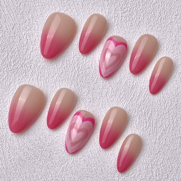 Handmade Press on Nails Blush Bloom Short Almond Best Press on Nails Natural Fake Nails from MANITIPS