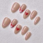 Handmade Press on Nails Candy Kiss Short Almond Best Press on Nails Natural Fake Nails from MANITIPS