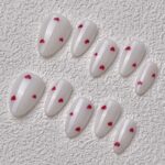 Handmade Press on Nails Pure Heart Short Almond Best Press on Nails Natural Fake Nails from MANITIPS