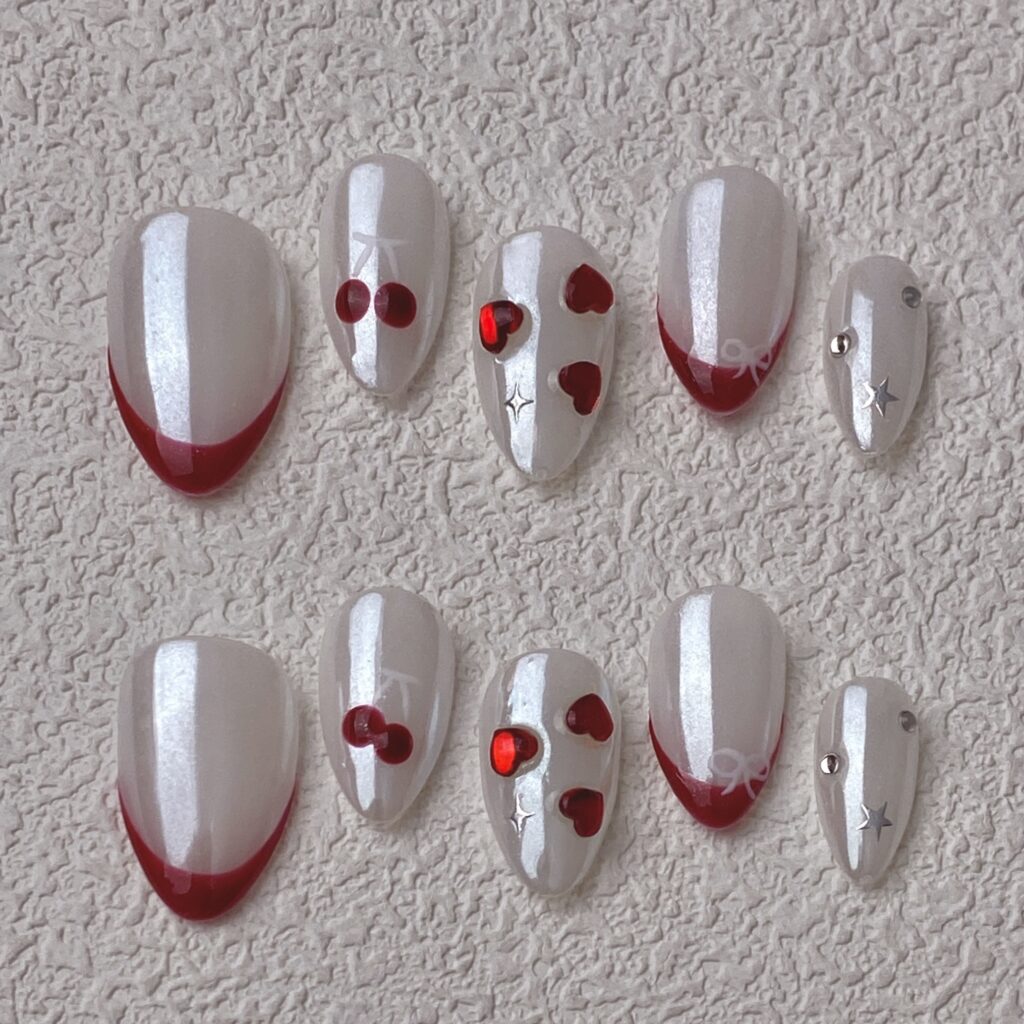Handmade Press on Nails Pure Love Best Press on Nails Natural Fake Nails from MANITIPS