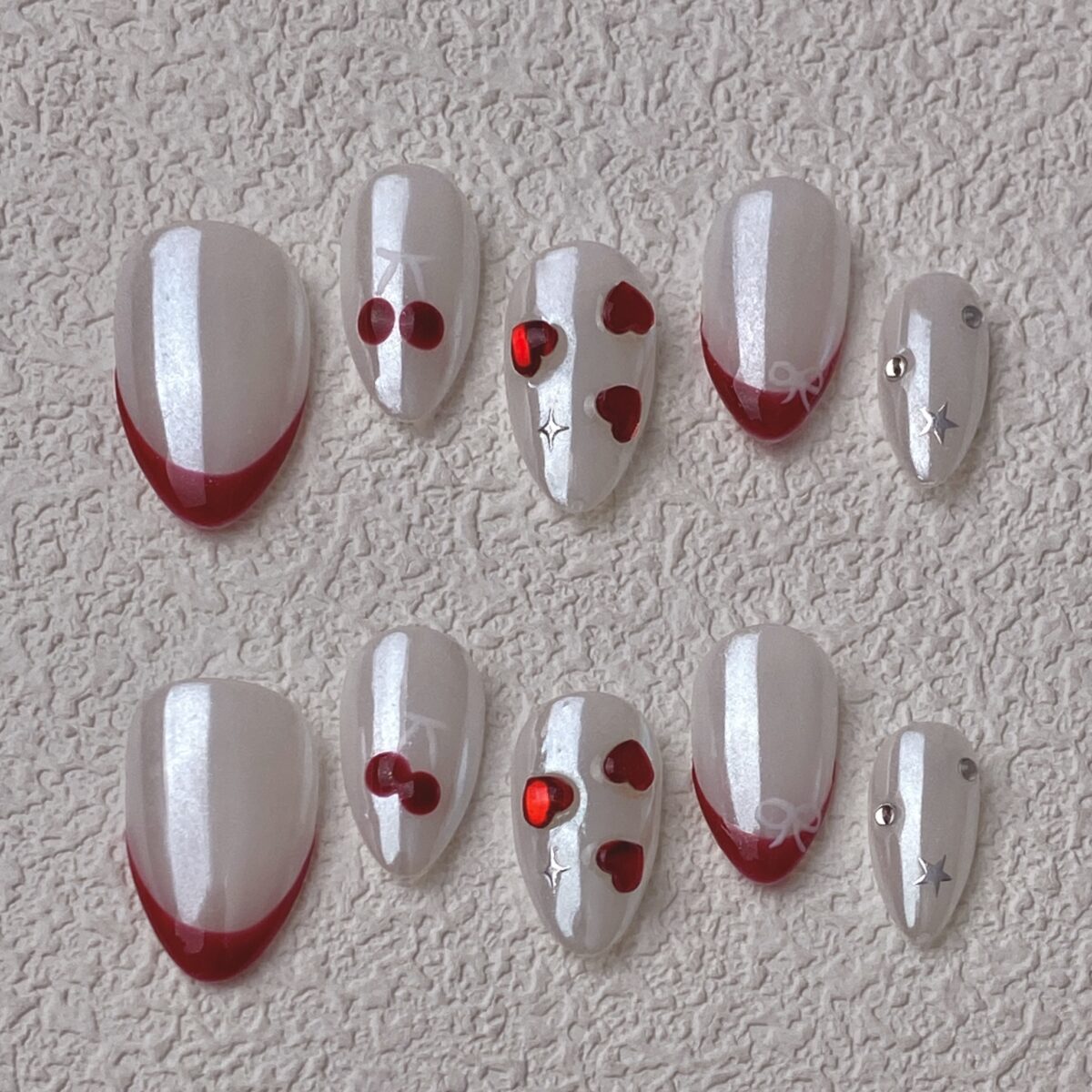 Handmade Press on Nails Pure Love Best Press on Nails Natural Fake Nails from MANITIPS