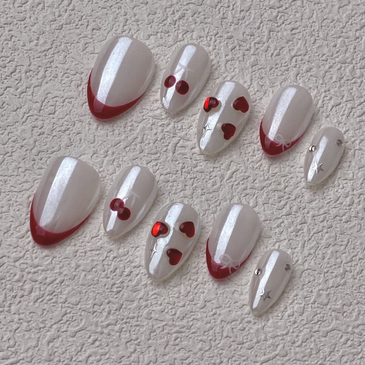 Handmade Press on Nails Pure Love Short Almond Best Press on Nails Natural Fake Nails from MANITIPS
