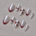 Handmade Press on Nails Pure Love Short Almond Best Press on Nails Natural Fake Nails from MANITIPS