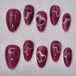 Handmade Press on Nails Sparkle Heart Best Press on Nails Natural Fake Nails from MANITIPS