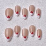 Handmade Press on Nails White Heart Best Press on Nails Natural Fake Nails from MANITIPS
